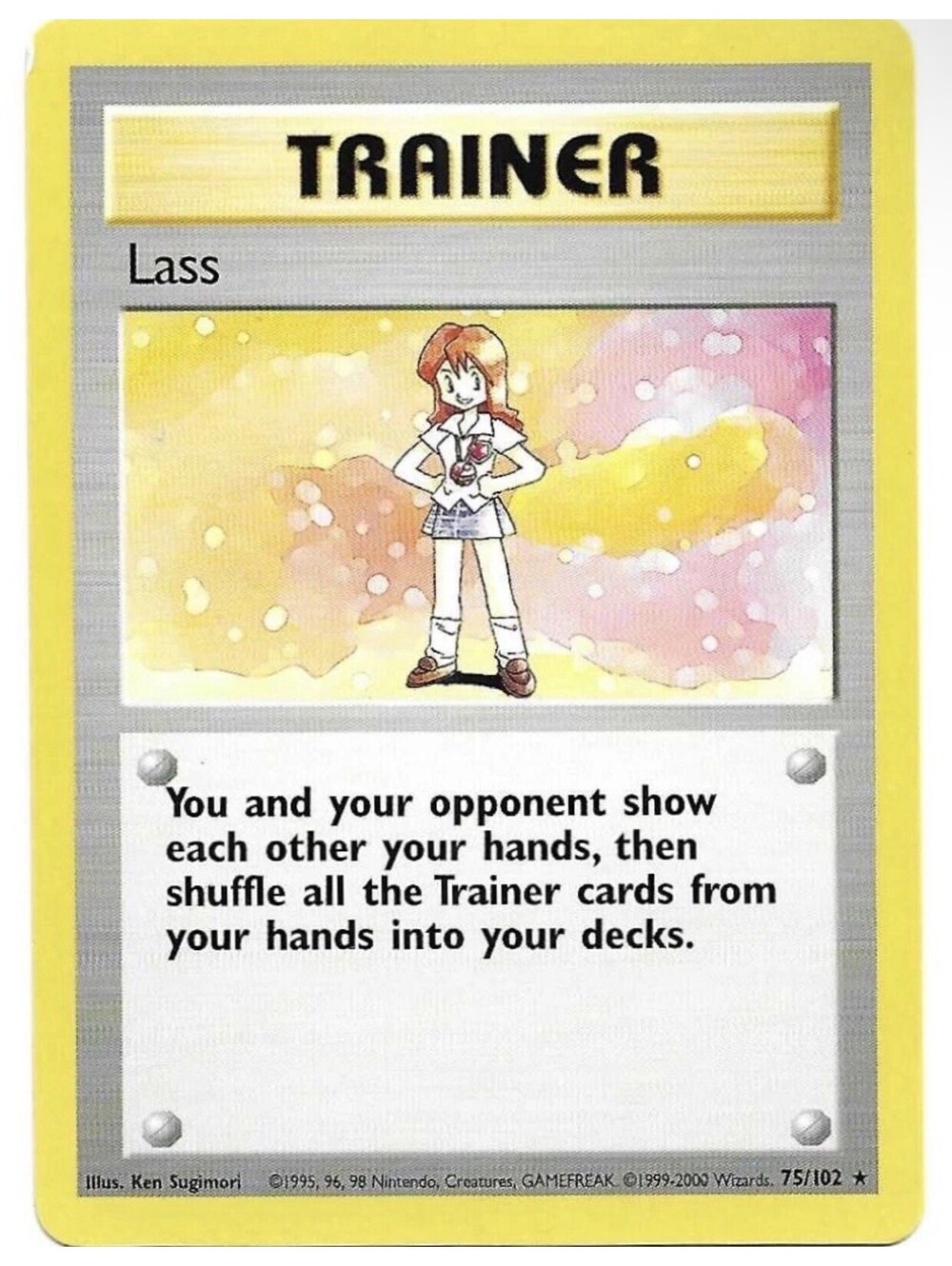 Lass Trainer #75/102 Pokémon Ultra Rare-Near Mint-Shadowless